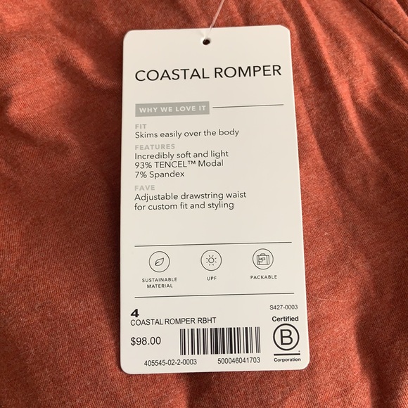ATHLETA Coastal Romper Russet Brown Heather NWT - Picture 4 of 4